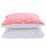 Cloele Kids Toddler Pillowcases with Dotted Backing 2 Pcs Travel Pillowcases Set,100% Cotton Pillow Cover Fits 14x19,Multifunctional Pillowcase for Sleeping,Toddler Beding Small Pillow(Line&Dot)
