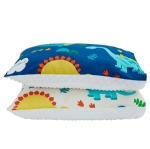 Cloele Kids Toddler Pillowcases with Dotted Backing 2 Pcs Travel Pillowcases Set,100% Cotton Pillow Cover Fits 14x19,Multifunctional Pillowcase for Sleeping,Toddler Beding Small Pillow(Dinosaur)