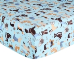 Cloele Toddler Bedding Set-100% Cotton Standard Size 3 Piece Crib Bedding Set,Soft Toddler Bedding-Includes Toddler Pillowcase,Crib Sheet,Baby Blanket-Dog Design for Boys and Girls