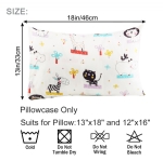Kids Toddler Pillowcases,Baby Pillow Case,Cloele 2 Pcs Travel Pillowcases Set 100% Cotton Pillow Cover Fits 13x18,Envelope Pillowcase Soft Bedding Small Pillow Cover for Baby Pillows(Cat＆Lion)…