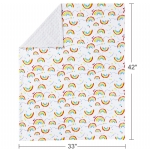 Cloele Baby Minky Blanket - Ultra Soft Escalate Size 33 x 42 Inch - Plush Mink Double Layer Fleece Fabric for Newborns Toddler Bedding Blanket Baby Swaddle Blanket - Rainbow