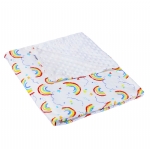 Cloele Baby Minky Blanket - Ultra Soft Escalate Size 33 x 42 Inch - Plush Mink Double Layer Fleece Fabric for Newborns Toddler Bedding Blanket Baby Swaddle Blanket - Rainbow