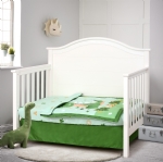 Cloele Crib Bedding Set for Boys,4 Piece Dinosaur Baby Bedding Set,Standard Size Toddler Nursery Bedding Includes Comforter,Crib Skirt,Fitted Sheet&Pillowcase,Soft Dinosaur Blanket-Green