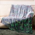 Cloele Glow in The Dark Gaming Blanket Game Controller Gifts Toys for Kids Boys -Gamer Room Decor Gamepad Throw Blanket Glowing Luminous Birthday Christmas Valentines Teens Gifts,Grey 50