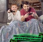 Cloele Glow in The Dark Gaming Blanket Game Controller Gifts Toys for Kids Boys -Gamer Room Decor Gamepad Throw Blanket Glowing Luminous Birthday Christmas Valentines Teens Gifts,Grey 50