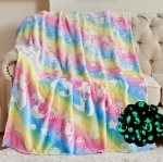 Cloele Glow in The Dark Blanket Mermaid Toys for 2 3 4 5 6 7 8 9 10 Year Old Kids Girls - Mermaids Room Decor Flannel Throw Blanket Glowing Luminous Birthday Christmas Valentines Gifts,50