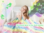 Cloele Glow in The Dark Blanket Mermaid Toys for 2 3 4 5 6 7 8 9 10 Year Old Kids Girls - Mermaids Room Decor Flannel Throw Blanket Glowing Luminous Birthday Christmas Valentines Gifts,50