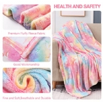 Cloele Glow in The Dark Blanket - Rainbow Unicorns Gift Toddler Girls Toys for 3-10 Year Old Girls 50 x 60 Soft Flannel Fleece Blanket - Luminous Birthday Christmas Halloween Gifts Blanket for Kids