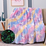 Cloele Glow in The Dark Throw Blanket for Girls - 50 x 60 Unicorns Gift Blanket Soft Cozy Fleece Blanket Toddler Girls Toys - Luminous Plush Blanket Birthday Christmas Halloween Gifts Blanket for Kids