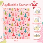 Cloele Christmas Throw Blanket - Cute Santa ClauS Flannel Holiday Blankets Pink Christmas Blanket Gifts - Home Décor Snowman Plush Blanket for Christmas, Decoration Gift,Bedding Couch and Gift 50