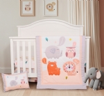Cloele Forest Animals Crib Bedding Set for Boys Girls,Includes Soft Comforter,Crib Skirt,Fitted Crib Sheet,Crib Pillowcase,Nursery Standard Size Animals Baby Bedding Set for Baby