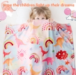 Cloele Dinosaur Blanket for Girls Pink Throw Toddler Blanket Unique Dinosaur Gifts for Kids and Teens - 50