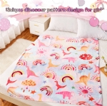 Cloele Dinosaur Blanket for Girls Pink Throw Toddler Blanket Unique Dinosaur Gifts for Kids and Teens - 50