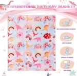 Cloele Dinosaur Blanket for Girls Pink Throw Toddler Blanket Unique Dinosaur Gifts for Kids and Teens - 50