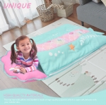 Cloele Toddler Nap Mat - Mermaids Nap Mat for Preschool with Removable Pillow and Blanket - 48 x 20 Rolled and Portable Kid's Sleeping Mat for Toddler Girls Preschool Daycare Travel