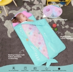 Cloele Toddler Nap Mat - Mermaids Nap Mat for Preschool with Removable Pillow and Blanket - 48 x 20 Rolled and Portable Kid's Sleeping Mat for Toddler Girls Preschool Daycare Travel