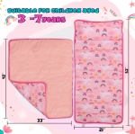 Cloele Toddler Nap Mats for Preschool,Unicorns Nap Sack for Daycare with Removable Pillow and Minky Blanket - 53 x 21 Kid's Slumber Bags for Girls Kindergarten,Camping Travel