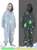 Cloele Glow in the Dark Star Onesie Pajamas for Girls Boys -  Kids Star Costume,Toddler Fleece Pajamas Fuzzy Flannel Halloween Christmas Cosplay Costume/Homewear/Sleepwear(Star)