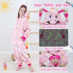 Cloele Unisex Kids Onesie Pajamas Children Animal Onesie Costume Unicorns Cosplay,Kids Flannel Halloween Cosplay Costume/Homewear/Sleepwear(Pink)