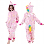 Cloele Unisex Kids Onesie Pajamas Children Animal Onesie Costume Unicorns Cosplay,Kids Flannel Halloween Cosplay Costume/Homewear/Sleepwear(Pink)