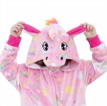 Cloele Unisex Kids Onesie Pajamas Children Animal Onesie Costume Unicorns Cosplay,Kids Flannel Halloween Cosplay Costume/Homewear/Sleepwear(Pink)